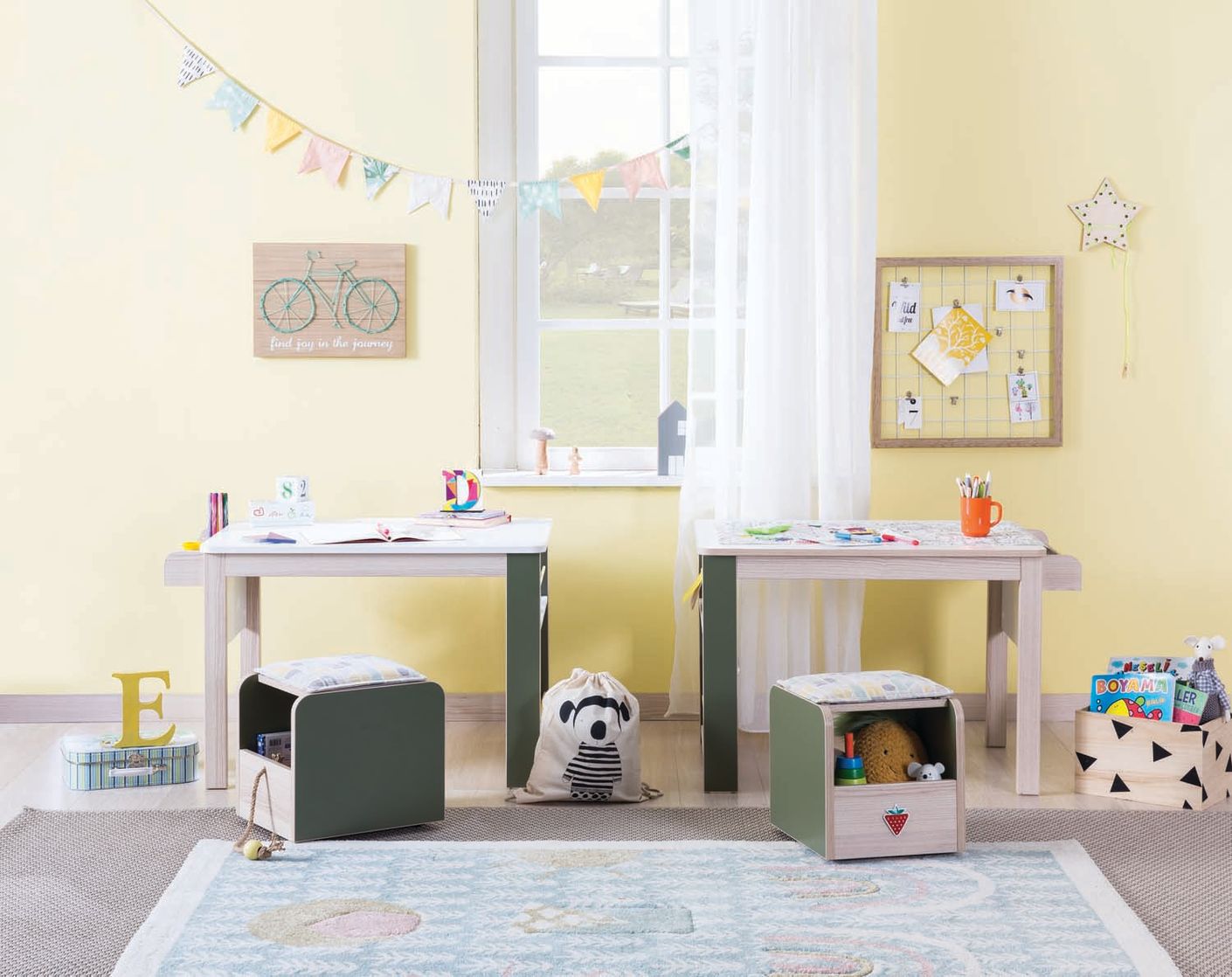 Cilek Montessori Baby Spielzeugbox Braun / Grün