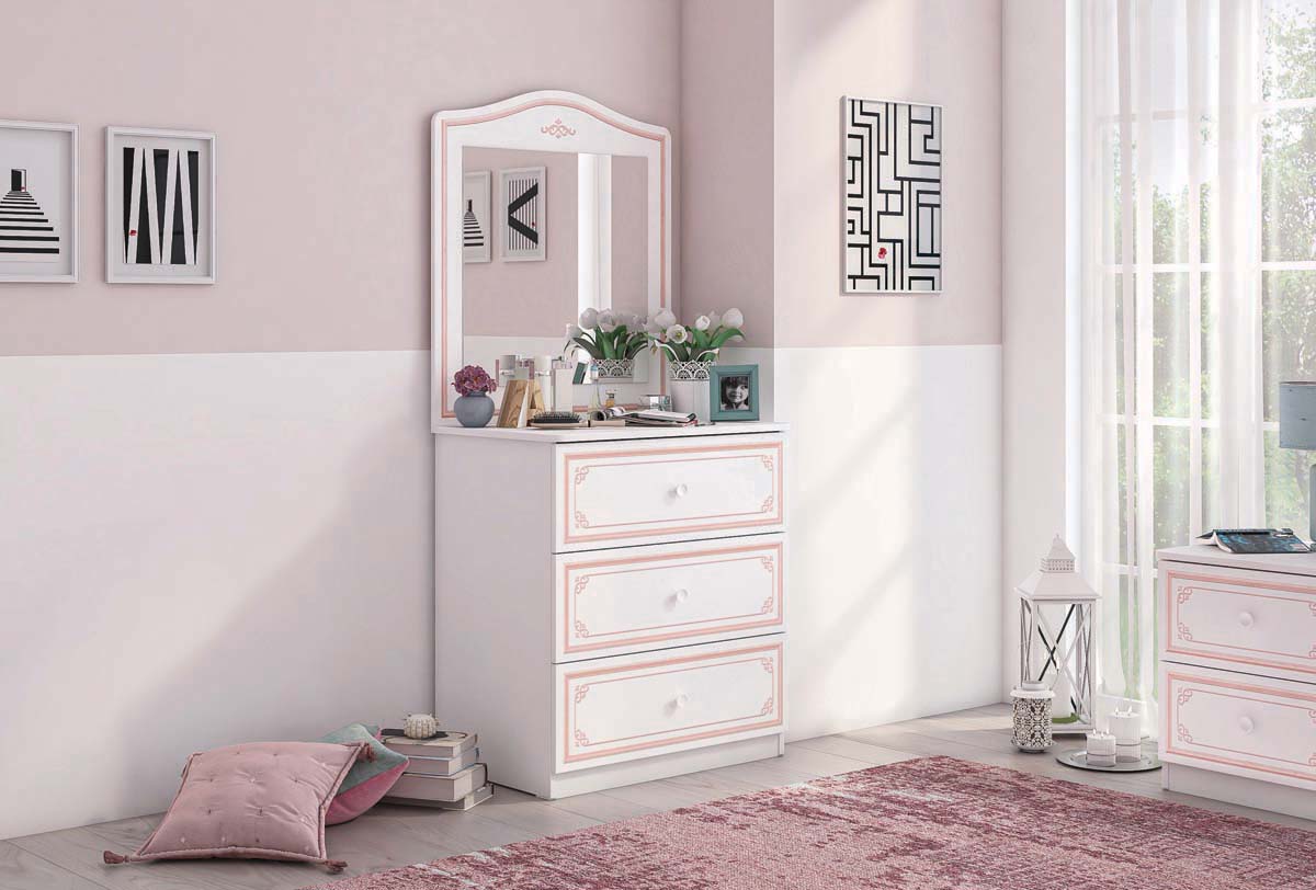 Cilek SELENA PINK Kommode Weiß / Rosa