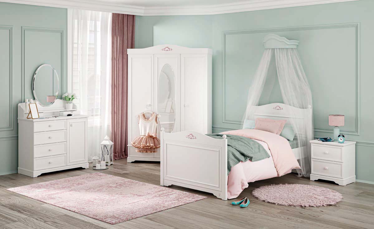 Cilek RUSTIC WHITE Bett 120x200cm Weiß