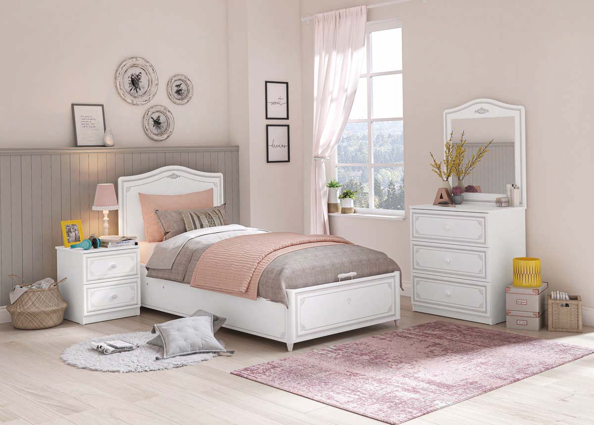 Cilek SELENA GREY Kinderbett 100x200cm Weiß