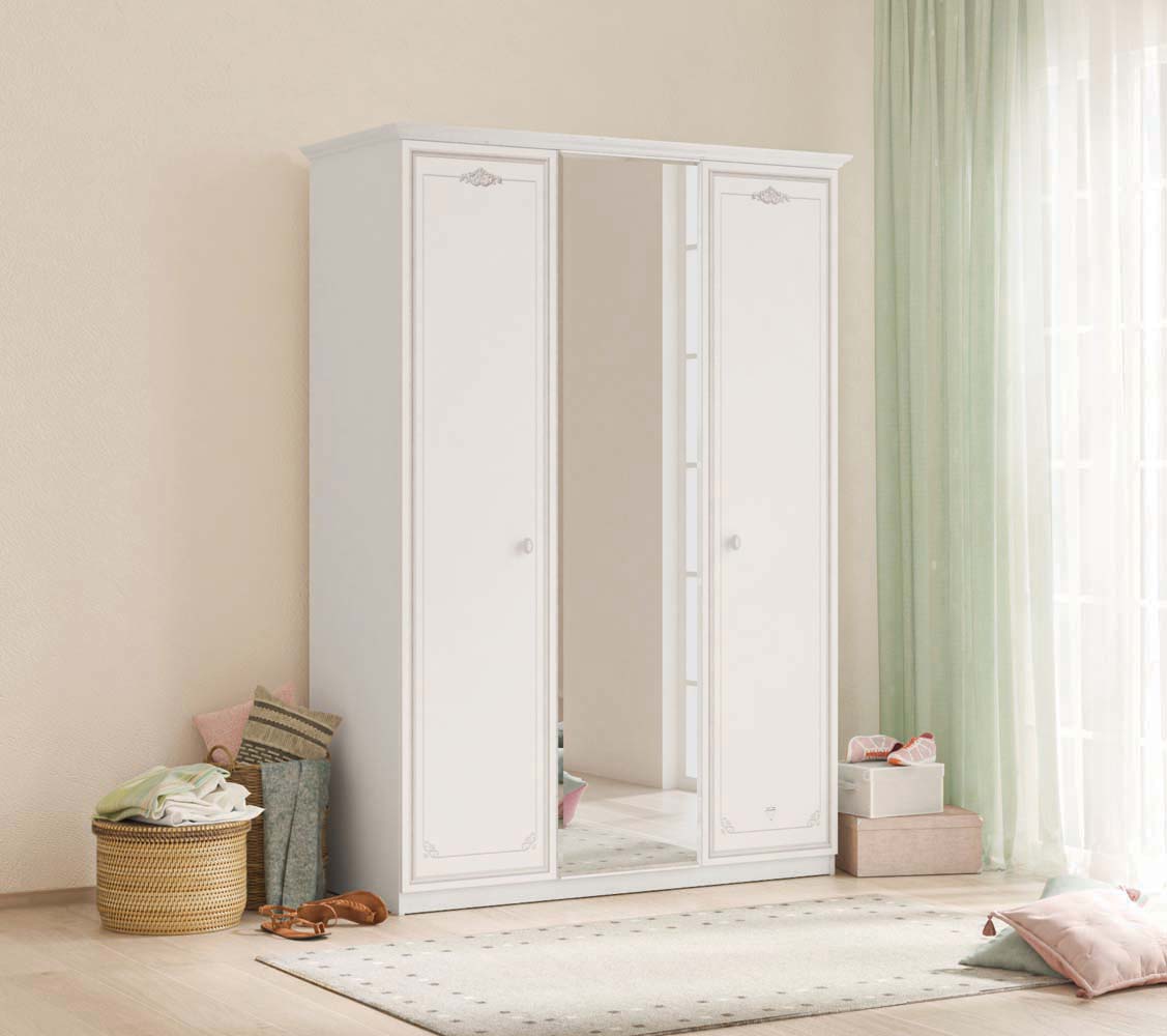 Cilek SELENA GREY Kleiderschrank 3 trg. Weiß