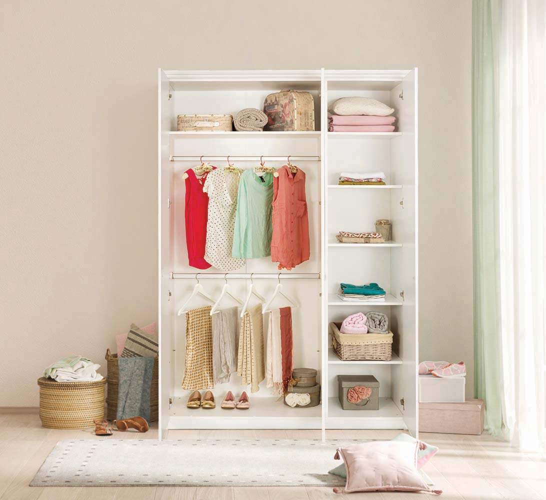Cilek SELENA GREY Kleiderschrank 3 trg. Weiß