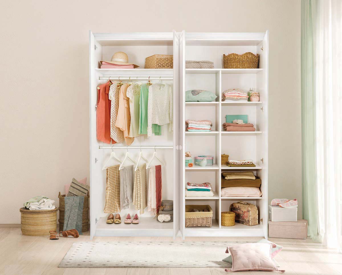 Cilek SELENA GREY Kleiderschrank 4-trg. Weiß