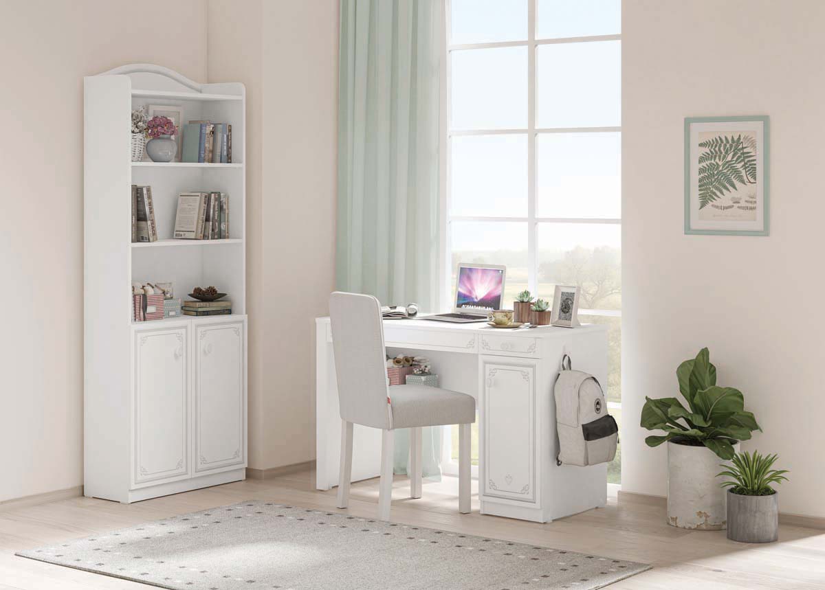 Cilek SELENA GREY Schreibtisch 120x50cm Weiß