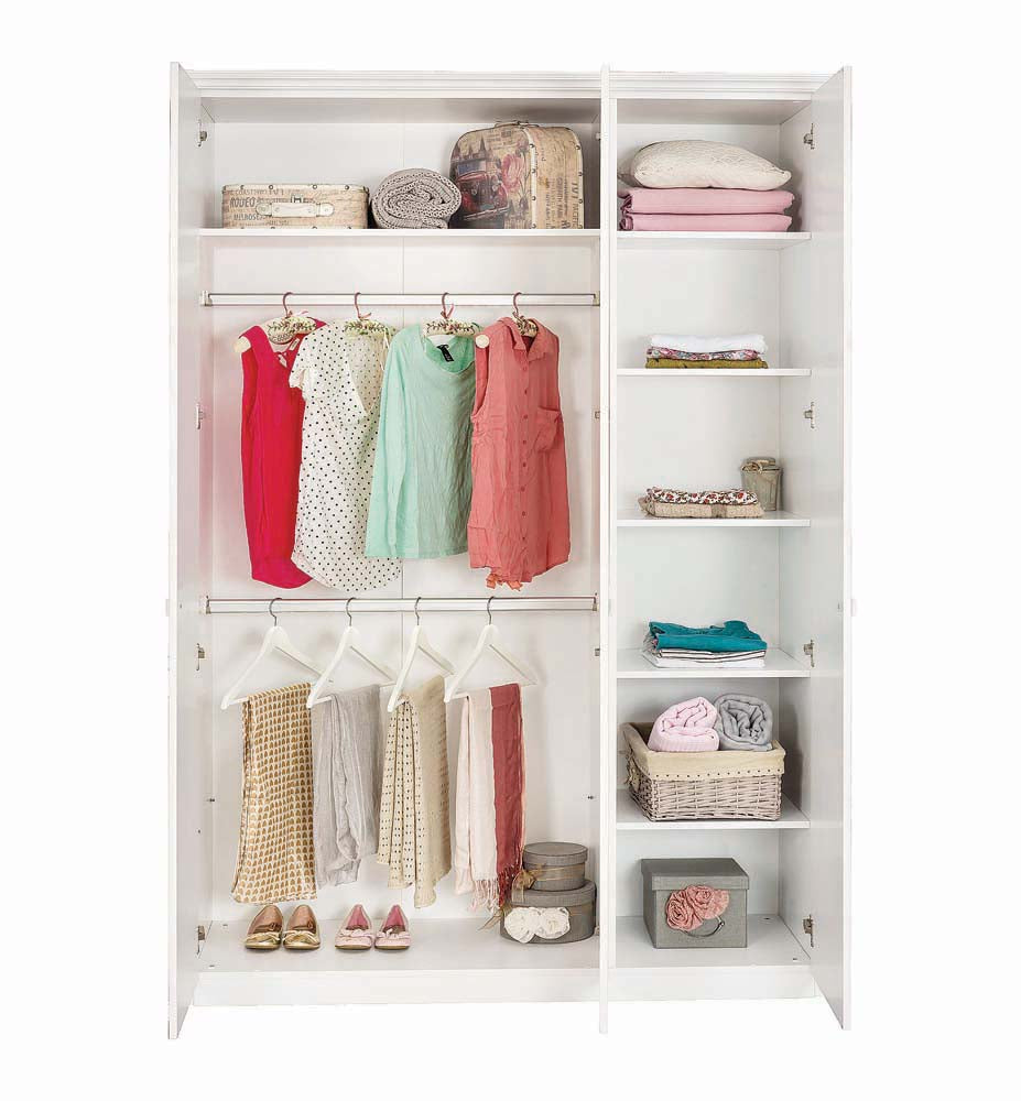 Cilek SELENA GREY Kleiderschrank 3 trg. Weiß