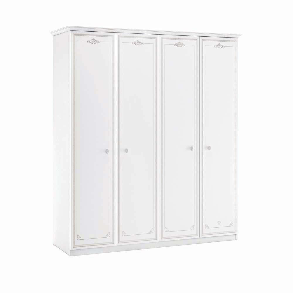Cilek SELENA GREY Kleiderschrank 4-trg. Weiß
