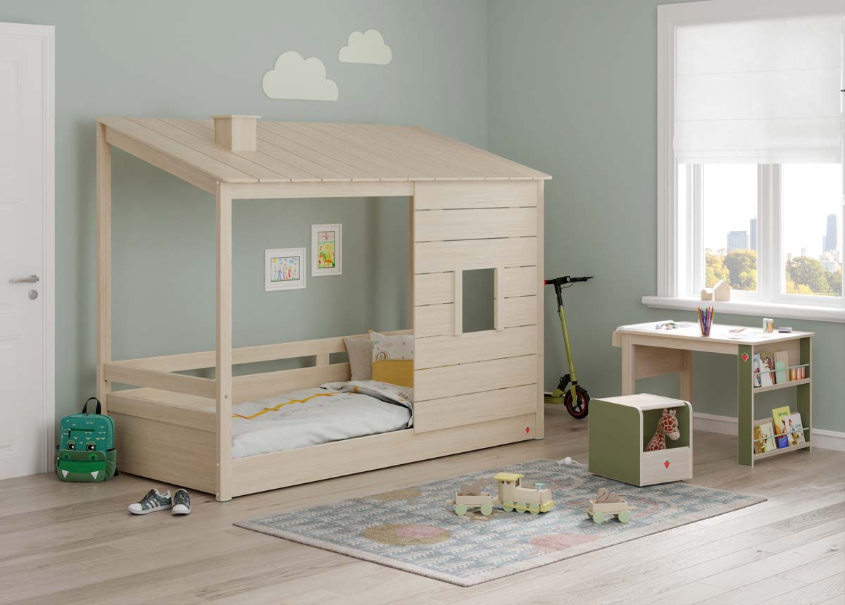 Montessori Holzkamin Braun