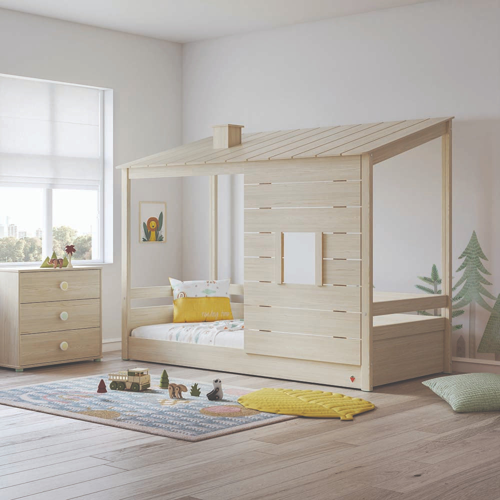 Montessori Holzkamin Braun