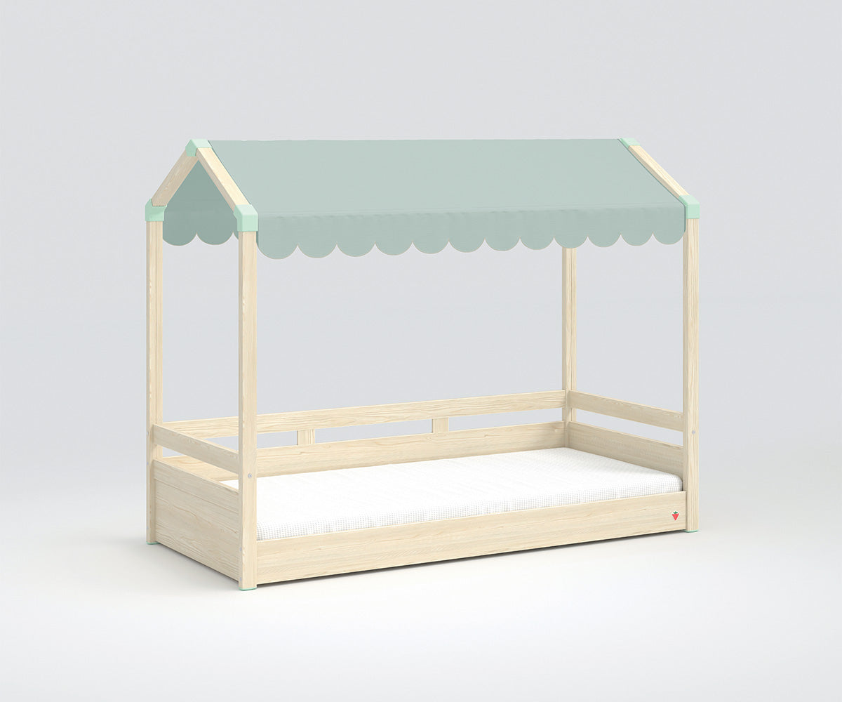 Montessori Hausbett 90x200 cm Braun / versch. Farben