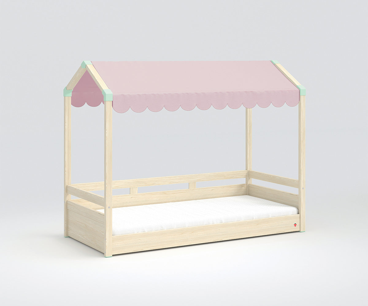 Montessori Hausbett 90x200 cm Braun / versch. Farben