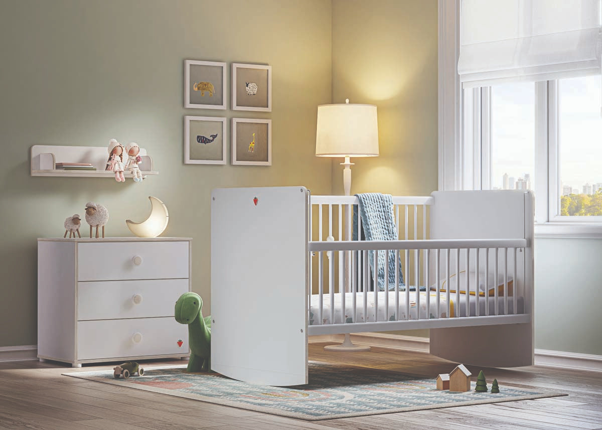 Montessori Kommode mit 3 Schubladen Weiß