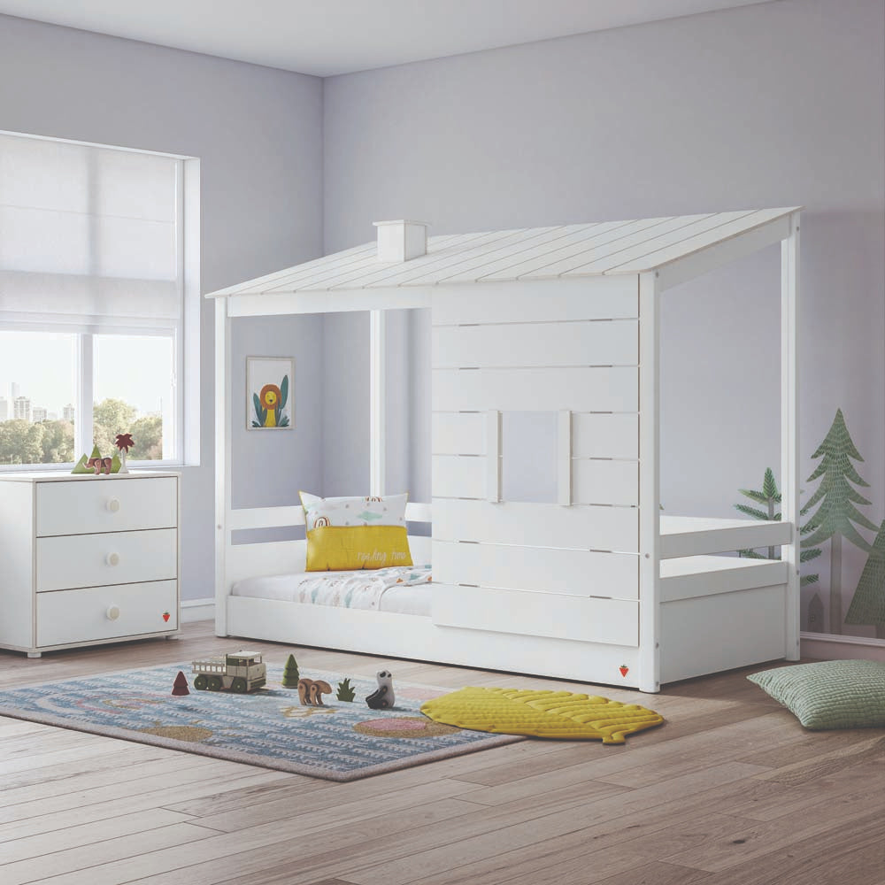 Montessori Holzkamin Weiß