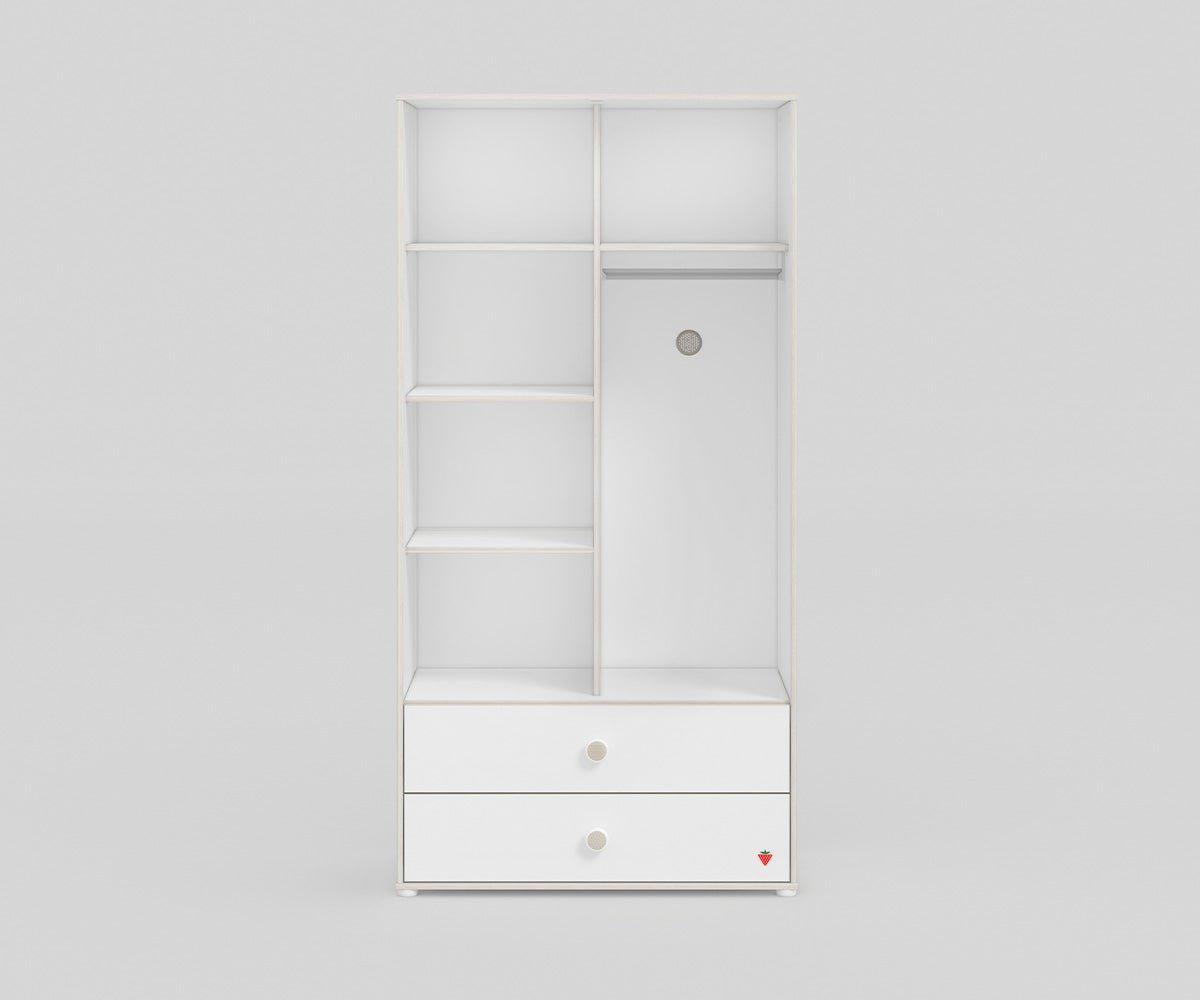 Montessori 2-türiger Kleiderschrank Drehtürenschrank Weiß