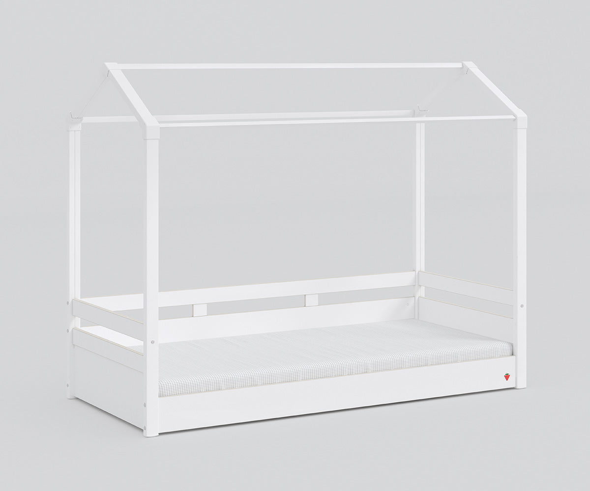 Montessori Hausbett 90x200 cm Weiß