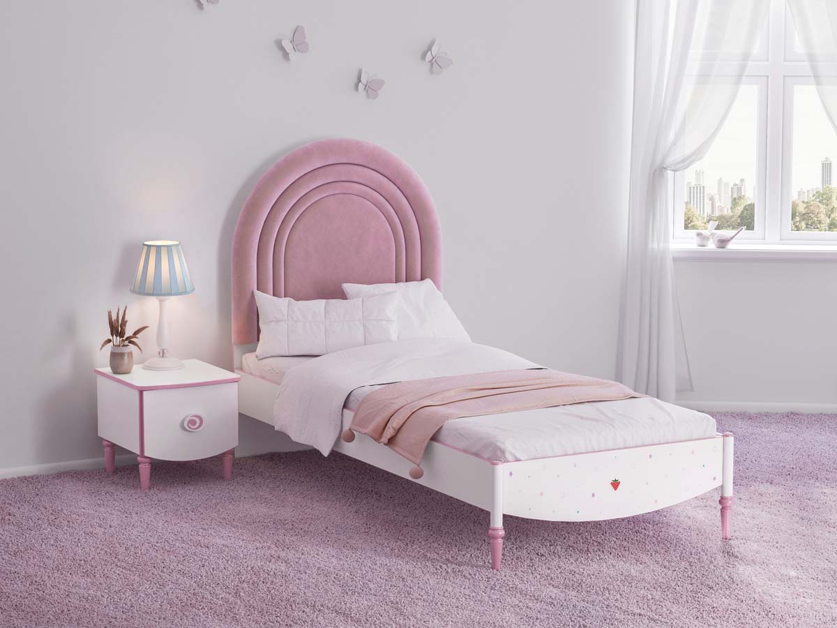 Princess Nachtkommode Weiß / Rosa