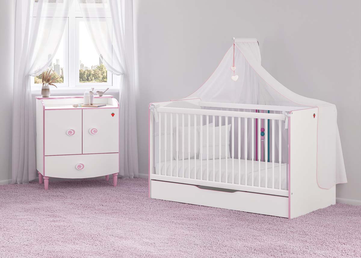 Princess Kommode Weiß / Rosa