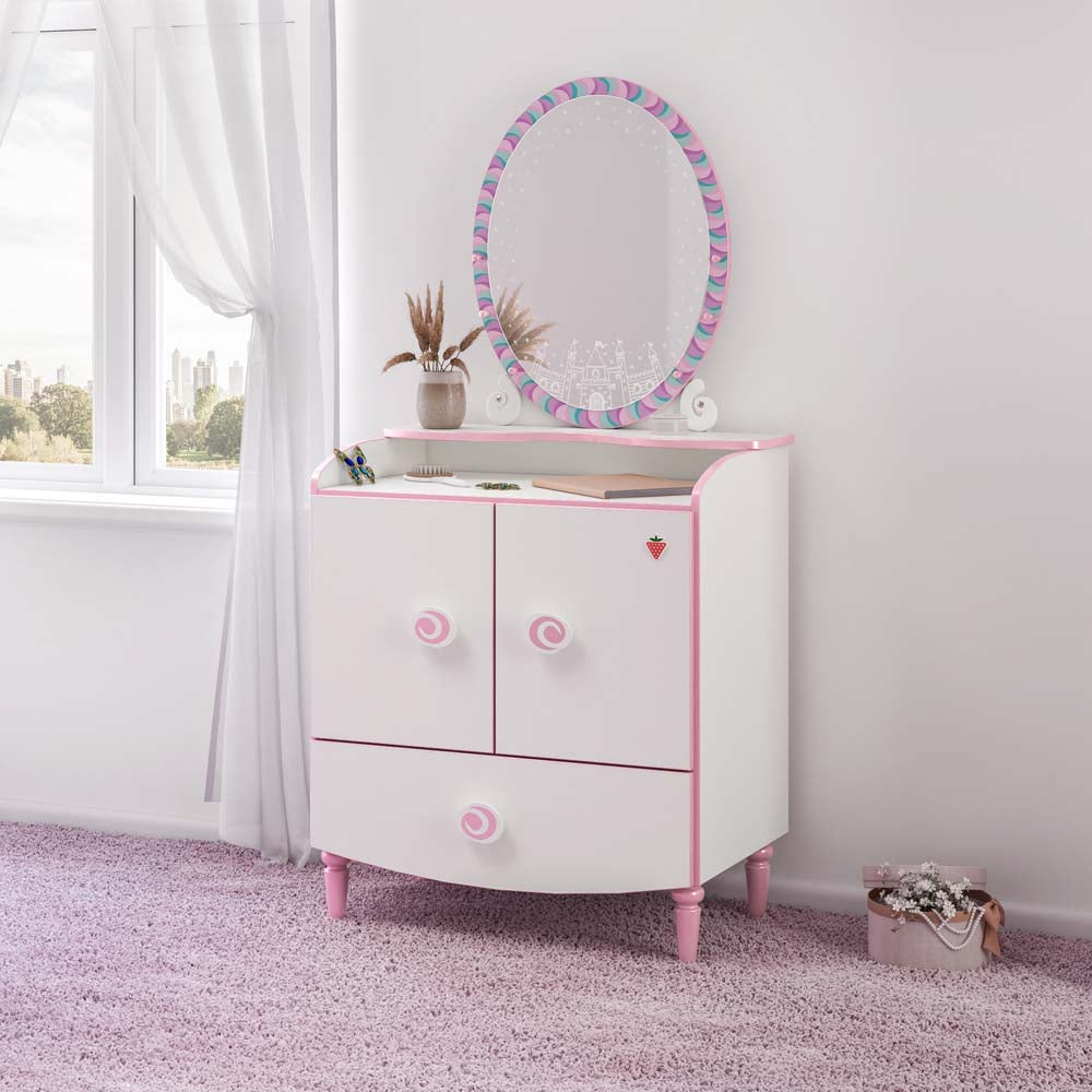 Princess Kommode Weiß / Rosa