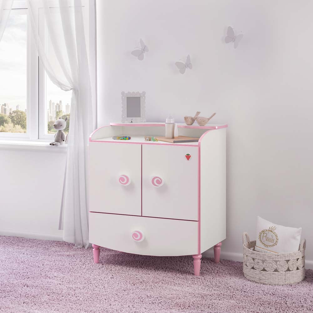 Princess Kommode Weiß / Rosa