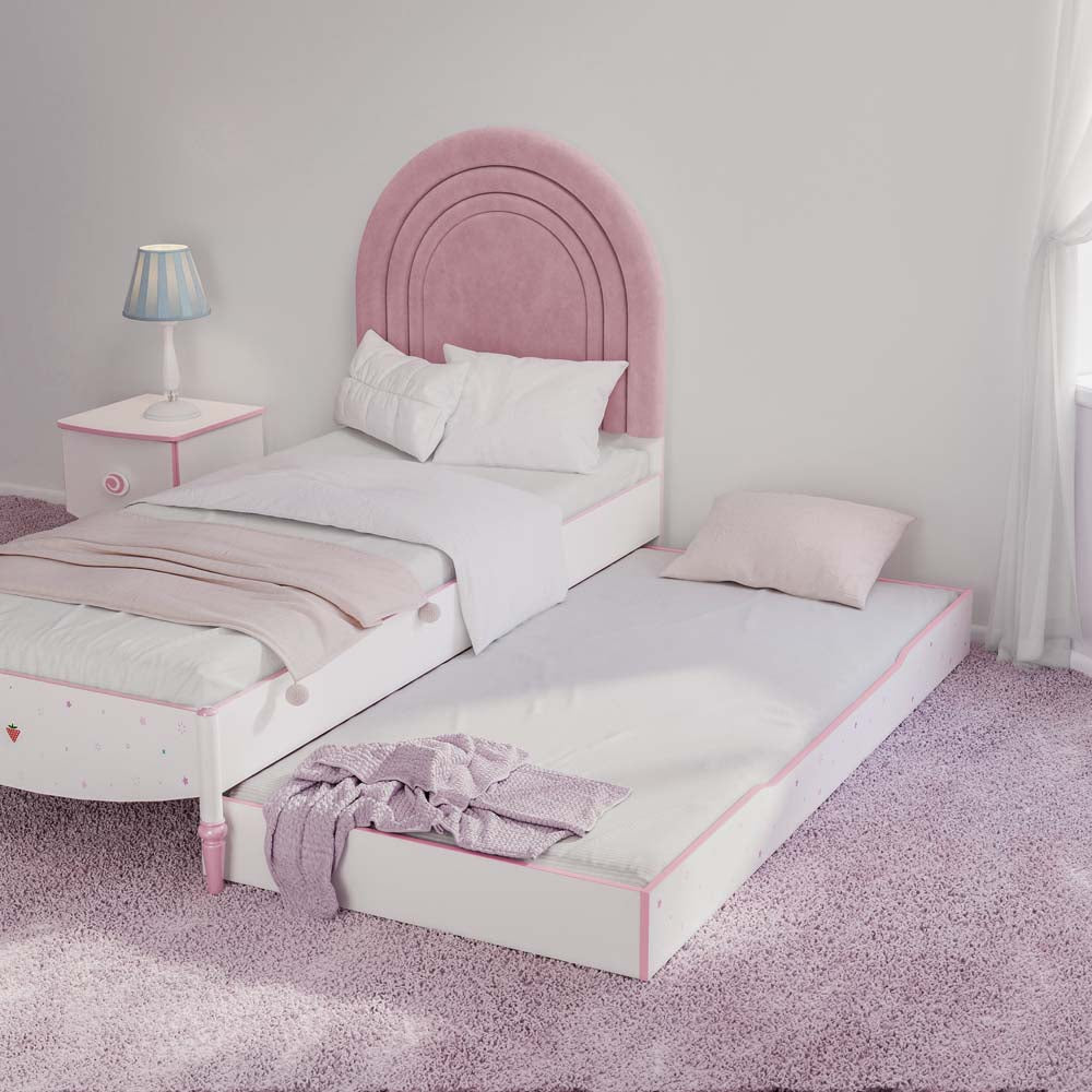 Princess Kinderbett 90x200 cm Weiß / Rosa