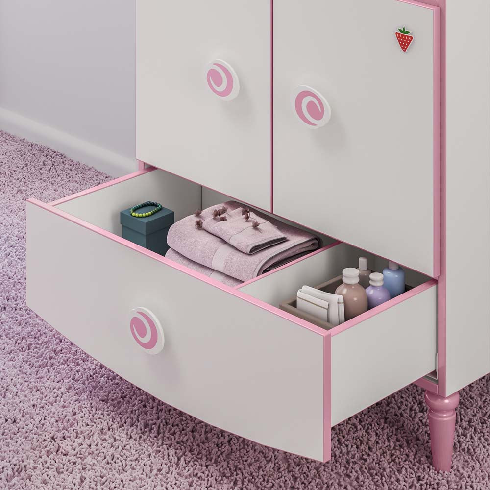 Princess Kommode Weiß / Rosa