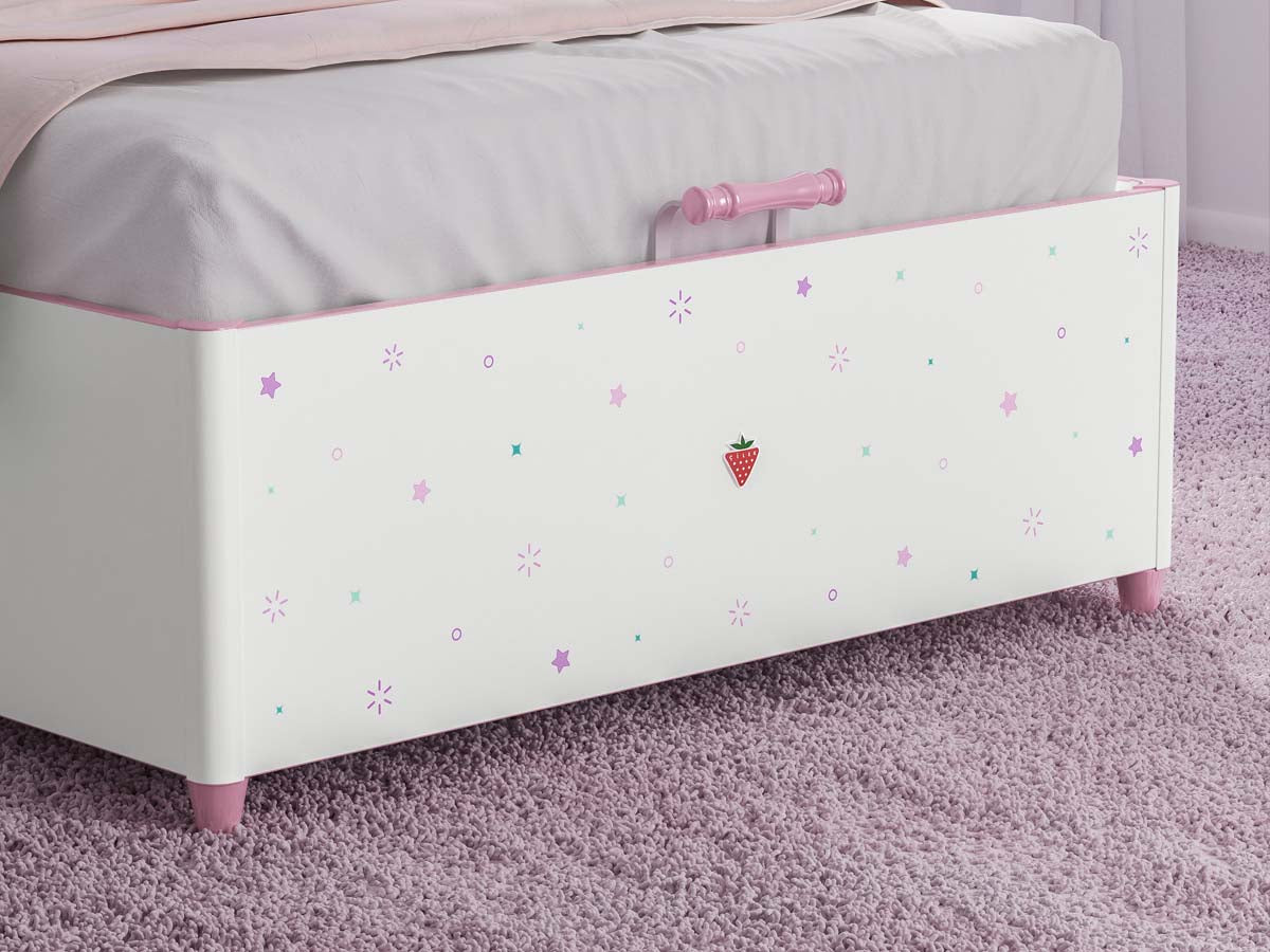 Princess Kinderbett 100x200 cm Weiß / Rosa