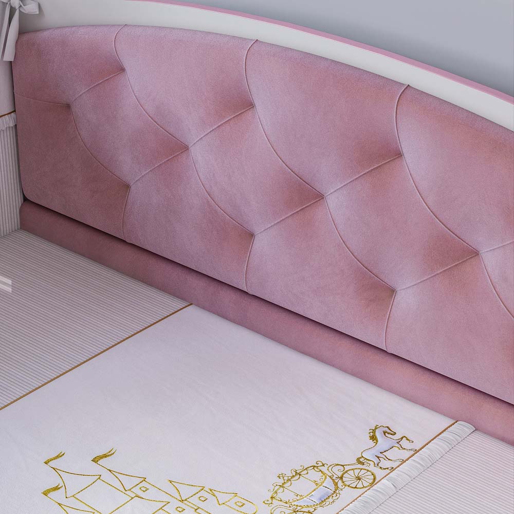 Princess Babybett 70x130 cm Weiß / Rosa