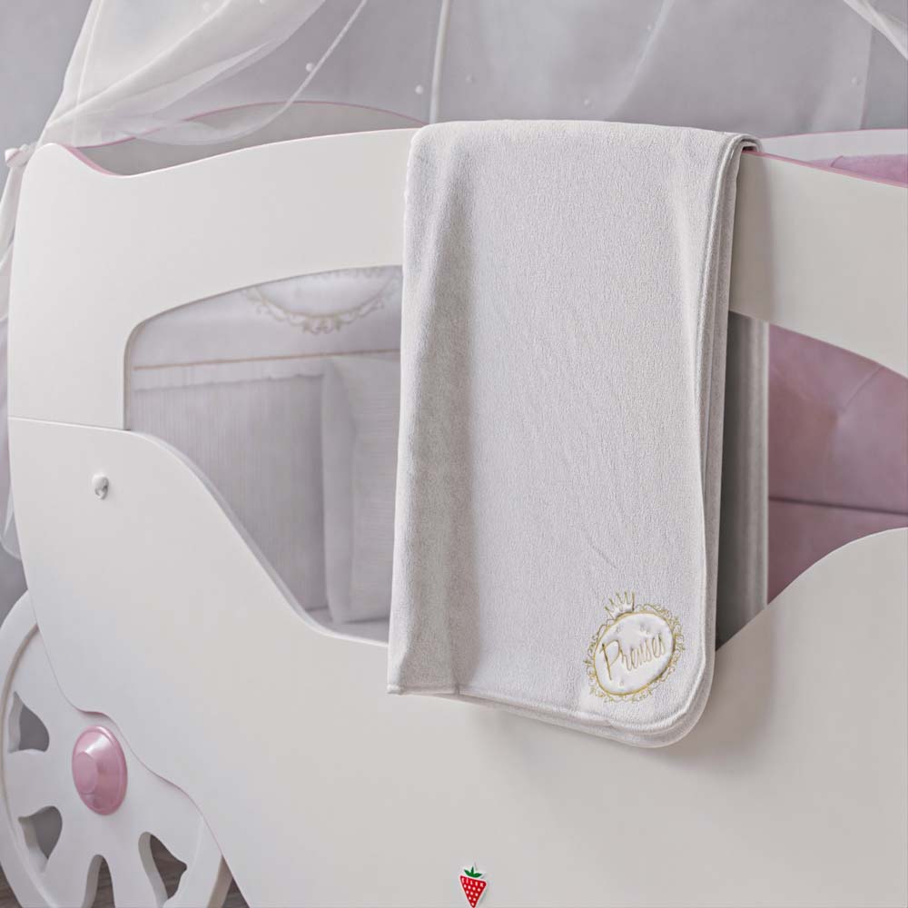 Princess Babybett 70x130 cm Weiß / Rosa