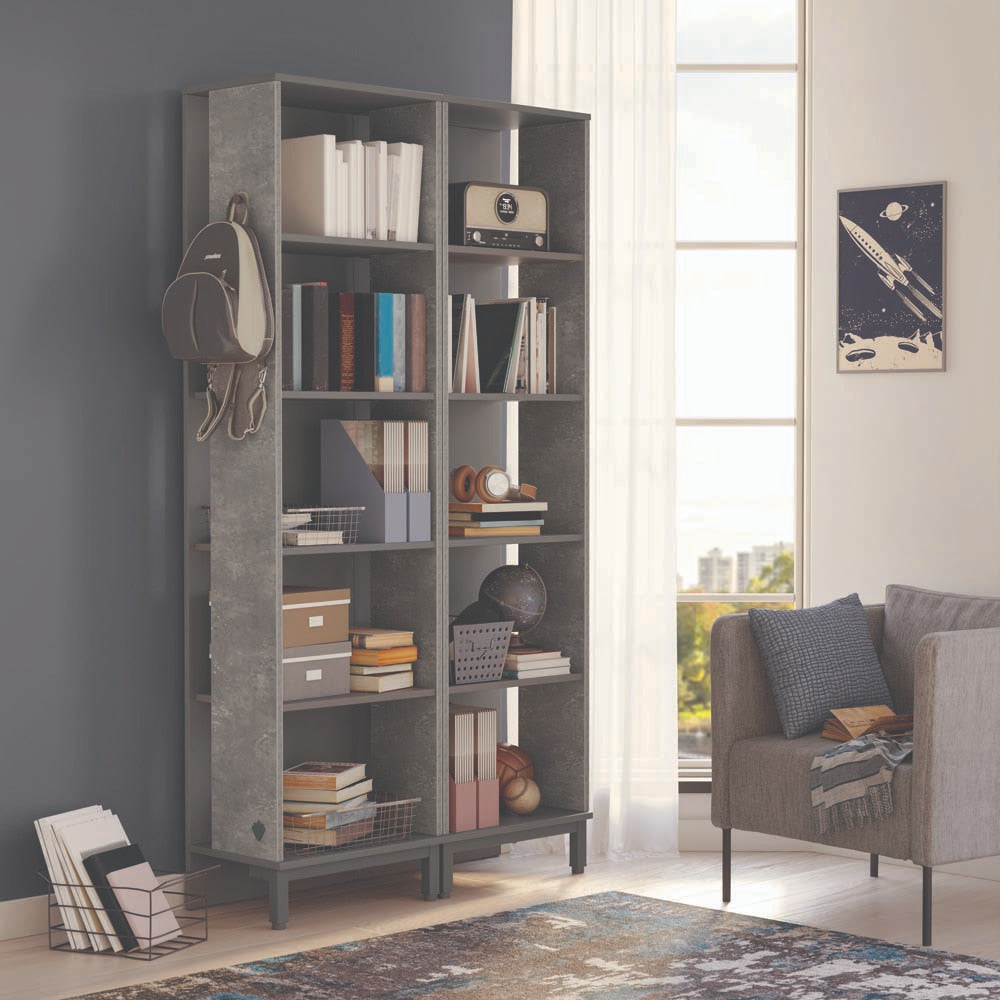 Space Gray Bücherregal Grau
