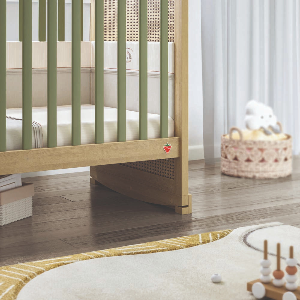 Loof Baby Babybett 140x70 cm Braun / Grün