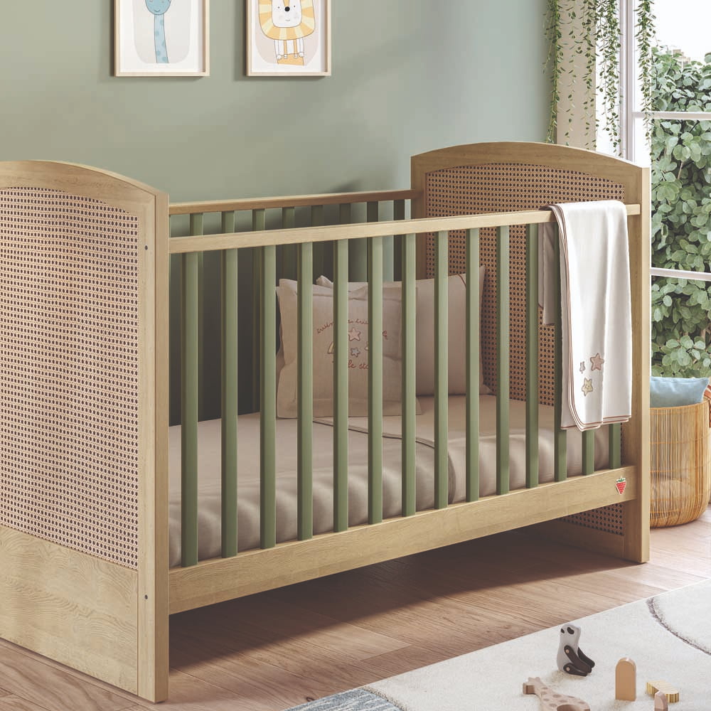 Loof Baby Babybett 140x70 cm Braun / Grün