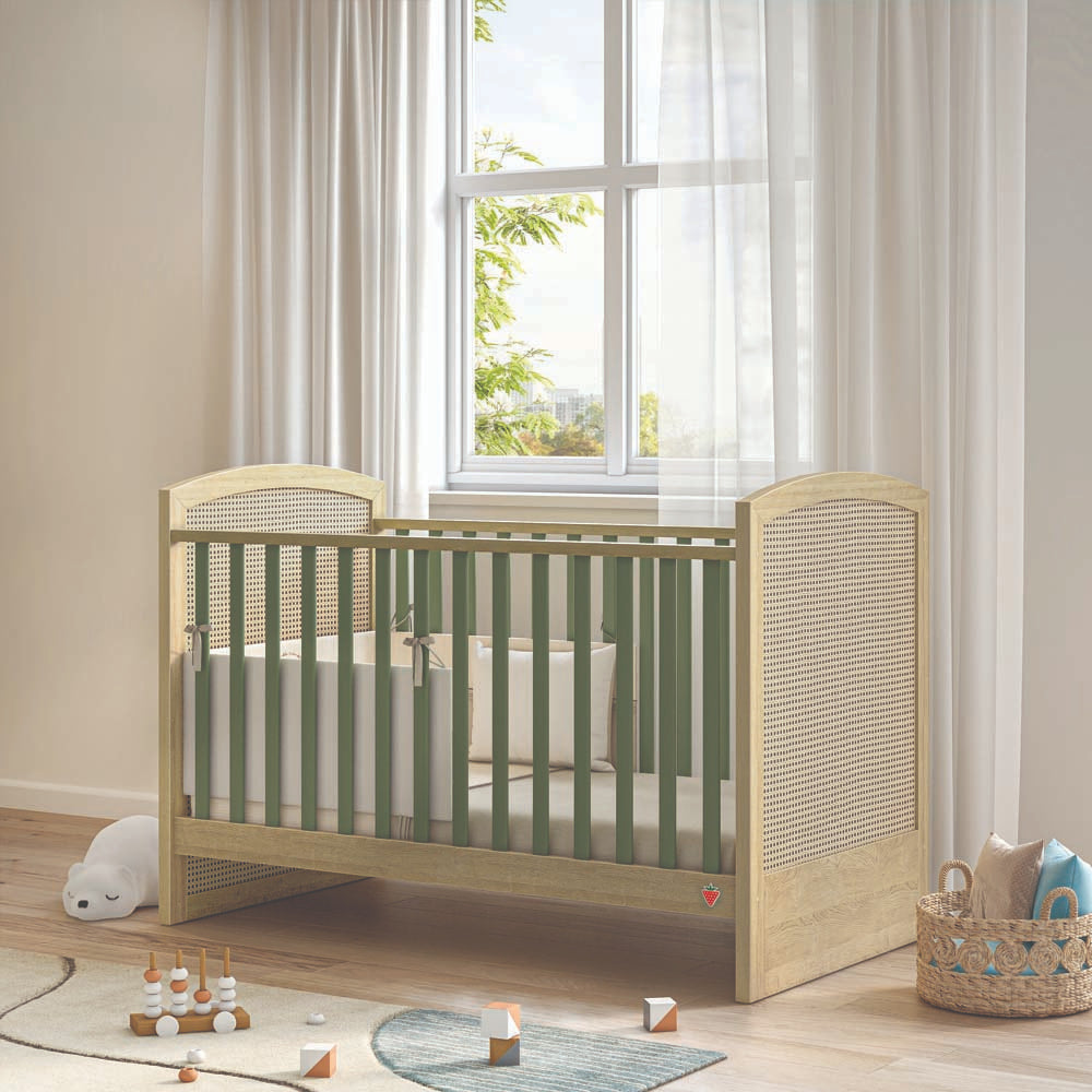 Loof Baby Babybett 140x70 cm Braun / Grün