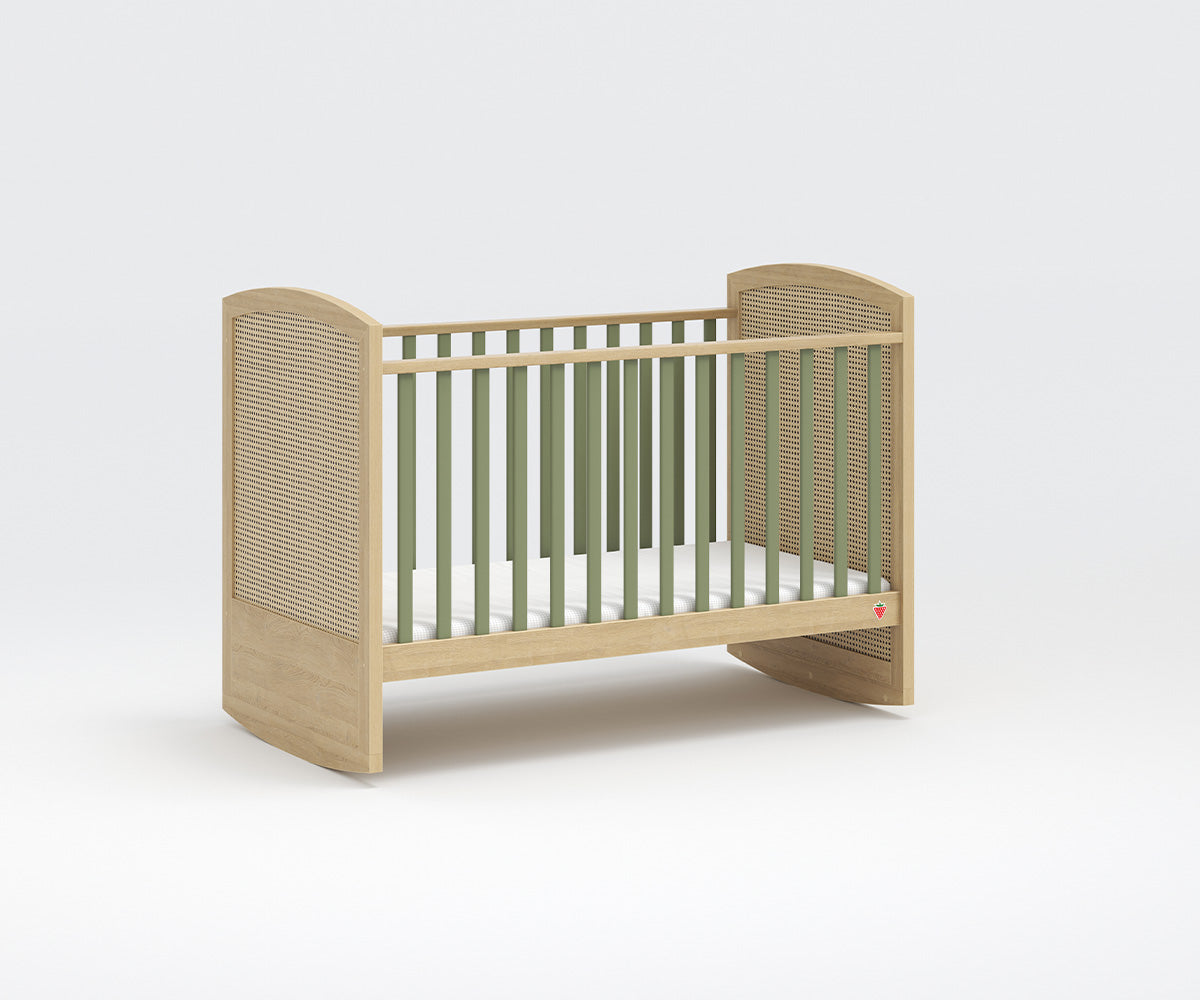 Loof Baby Babybett 140x70 cm Braun / Grün