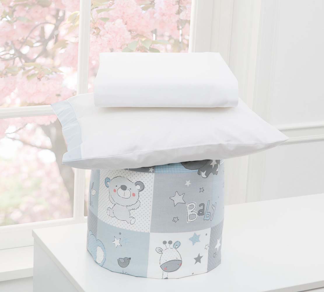 Cilek ANIMALS Baby Bettwäschenset 100x150cm Blau / Gemustert