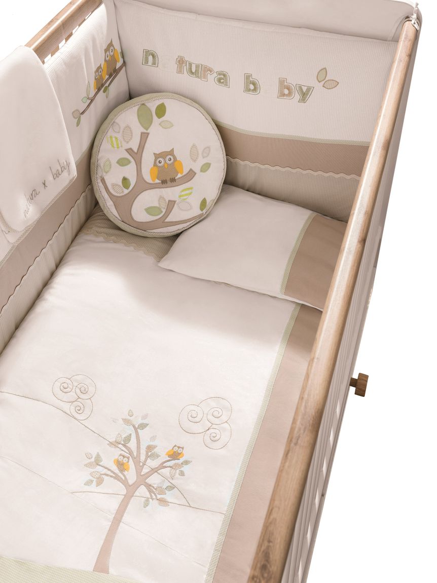 Cilek NATURA BABY Babybett L mitwachsend mit Zubehör Kinderbett Weiß / Natur