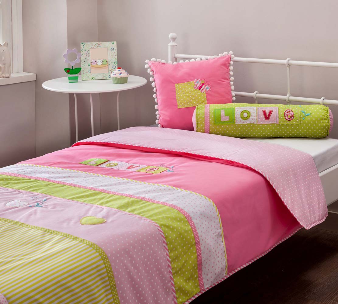 Cilek LOVE Tagesdeckenset 90-100cm Pink / Gelb