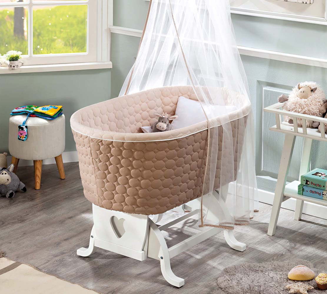 Cilek Babybett Babywiege 45x90cm Braun / Weiß