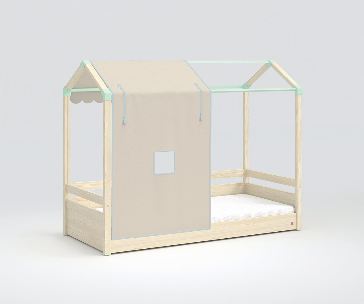 Montessori Hausbett 90x200 cm Braun / versch. Farben