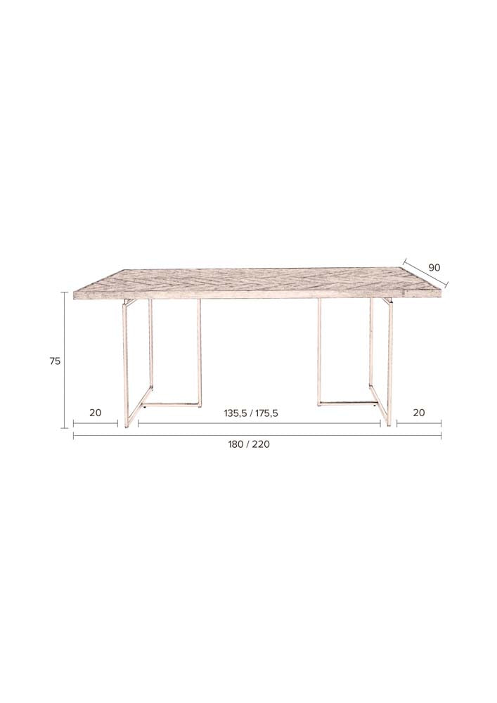 Class Esstisch 220 x 90 cm (BxT) Akazienholz Dunkelbraun
