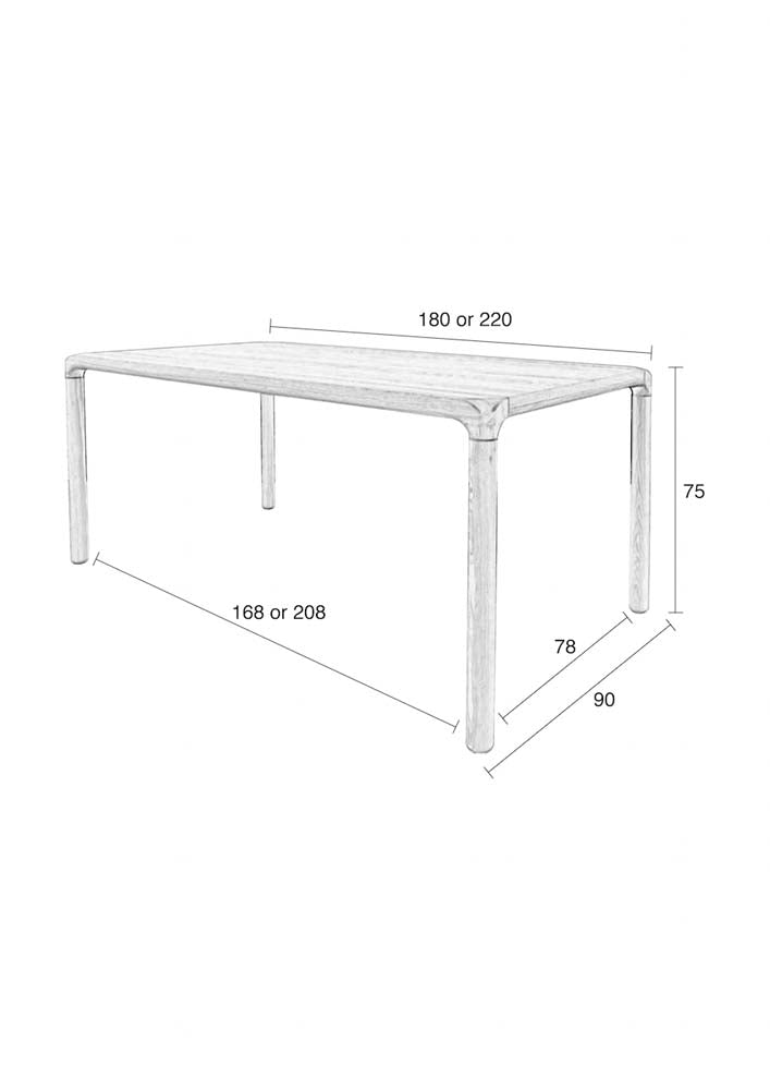 Storm Tisch 220 x 90 cm Natur