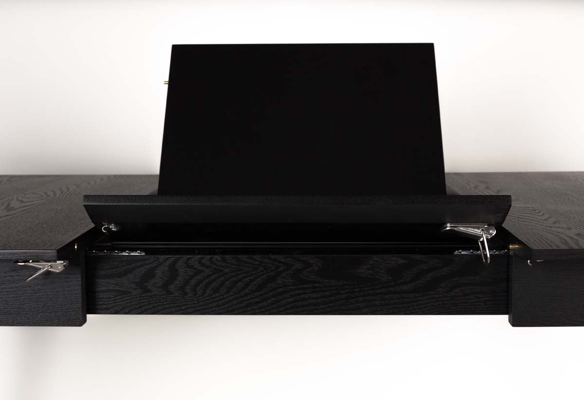 Glimps Esstisch ausziehbar 120/160 x 80 cm Esche Schwarz