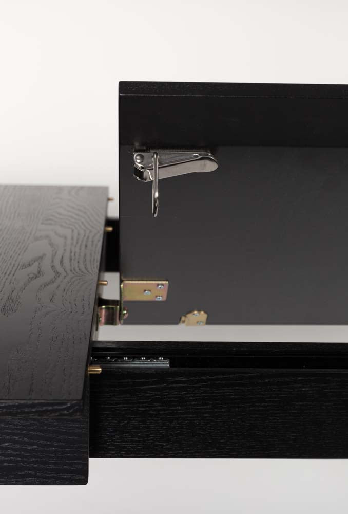 Glimps Esstisch ausziehbar 120/160 x 80 cm Esche Schwarz