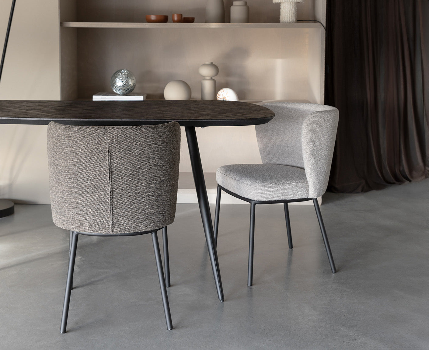 Webster Esstisch 180 x 90 cm Teak / Schwarz
