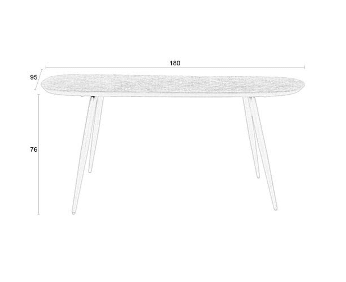 Webster Esstisch 180 x 90 cm Teak / Schwarz