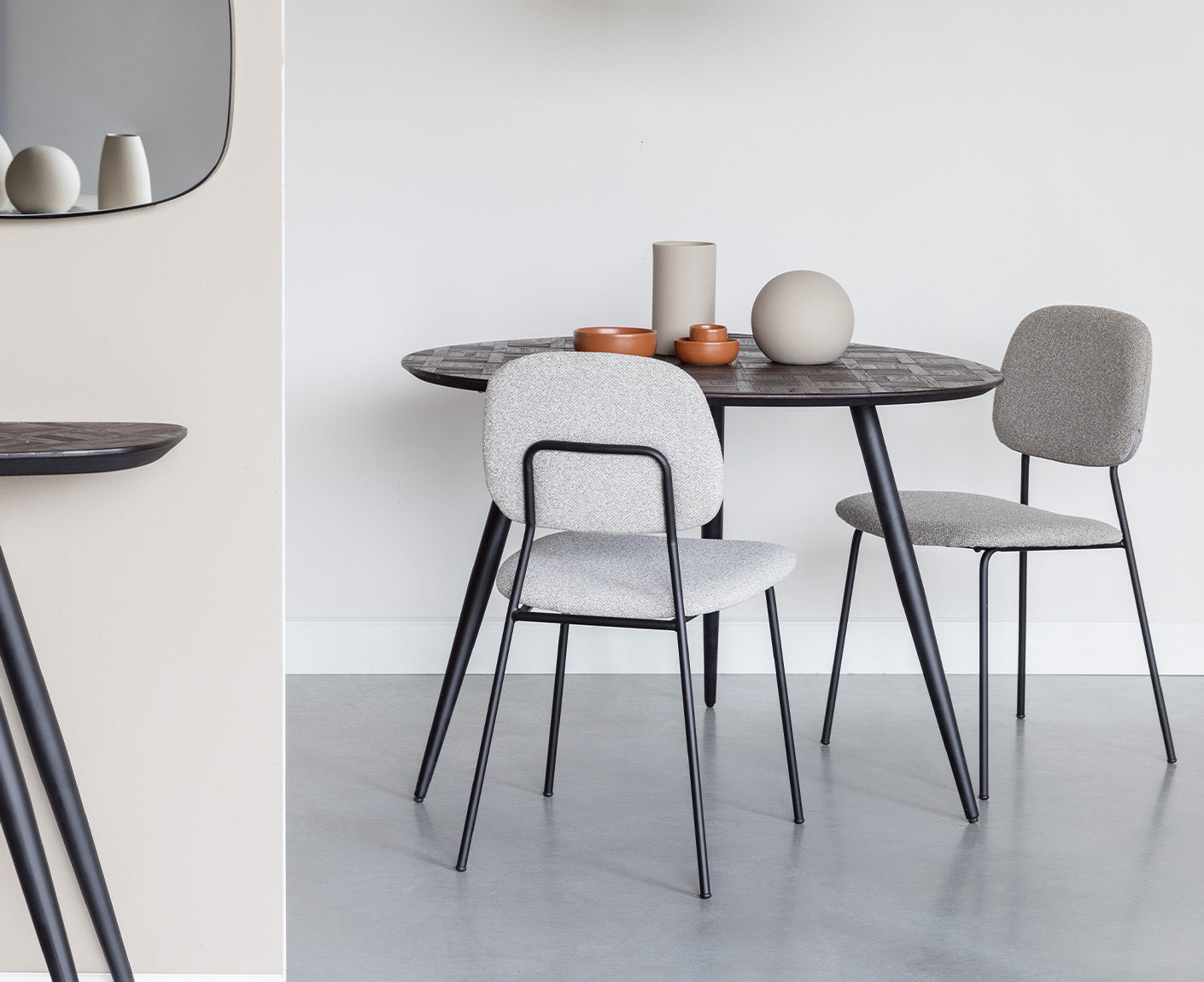 Webster Esstisch Rund Teak / Schwarz