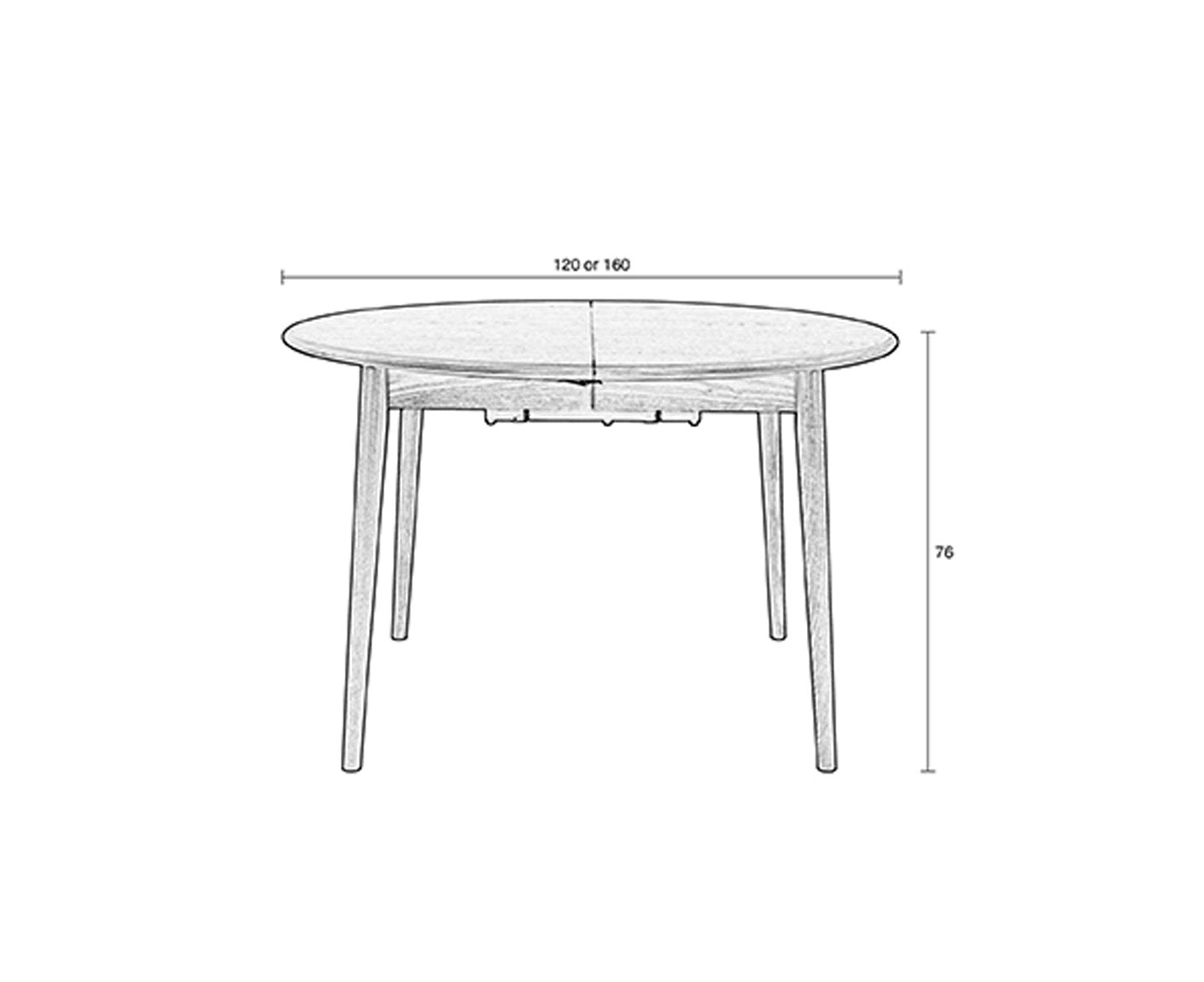 Twist Esstisch Massivholz Walnuss Rund / Oval Ø 120-160 cm Ausziehbar