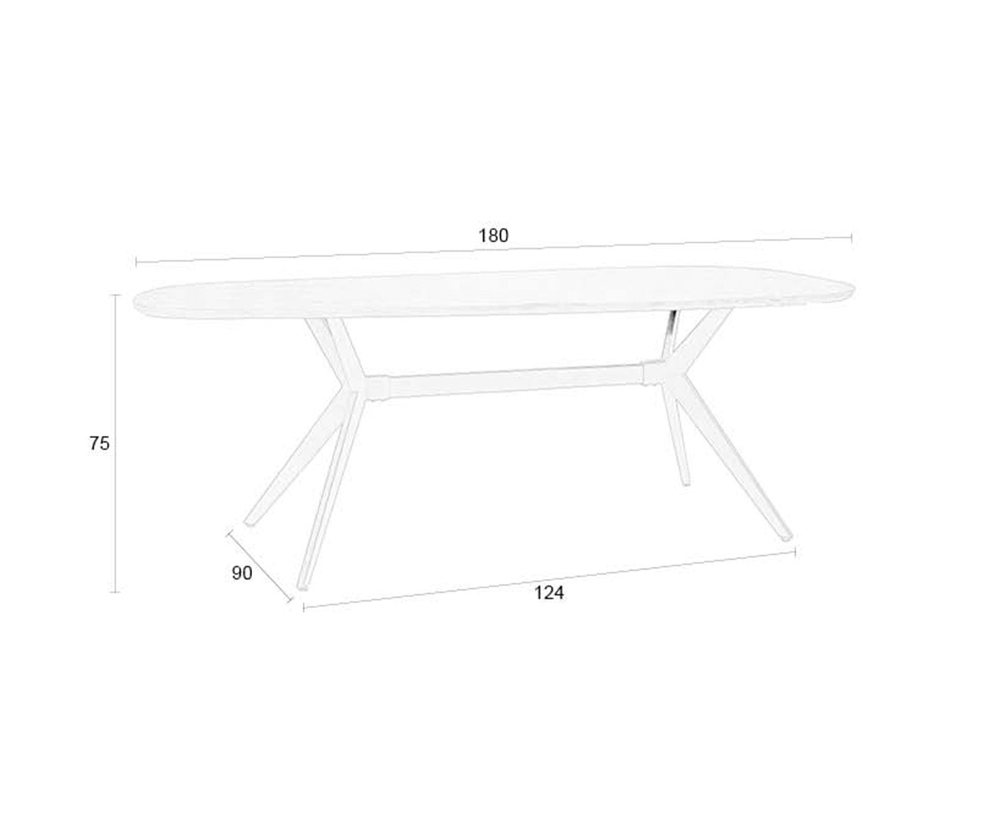 Chase Esstisch 180 x 90 cm Beige