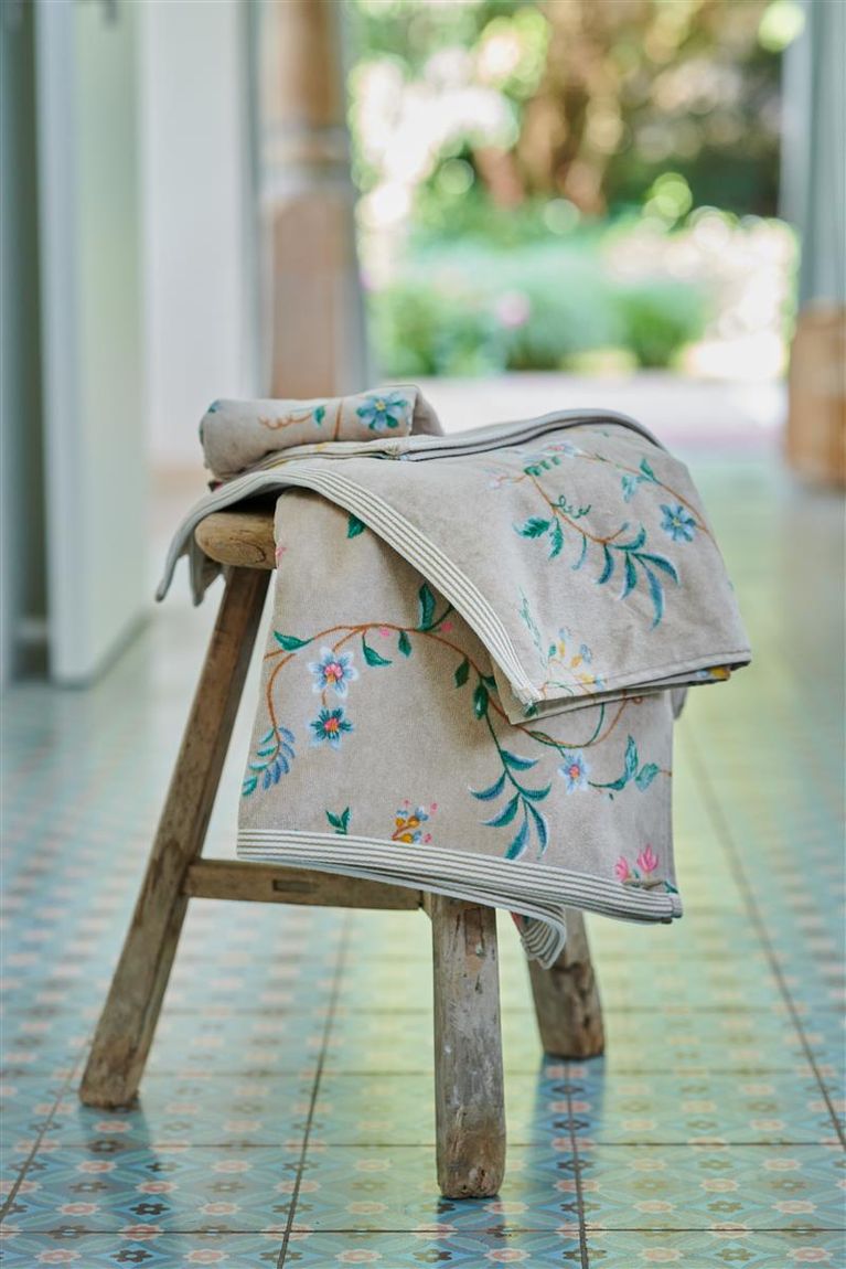 Les Fleurs Waschlappen 3er-Set 16x22 cm Khaki