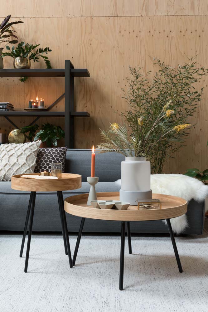 Oak Tray Couchtisch Ø 78 cm Eiche Natur