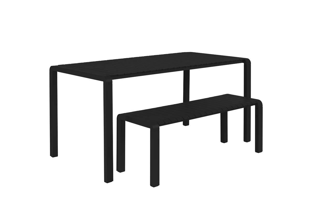 Vondel Gartentisch 168x87 cm Schwarz