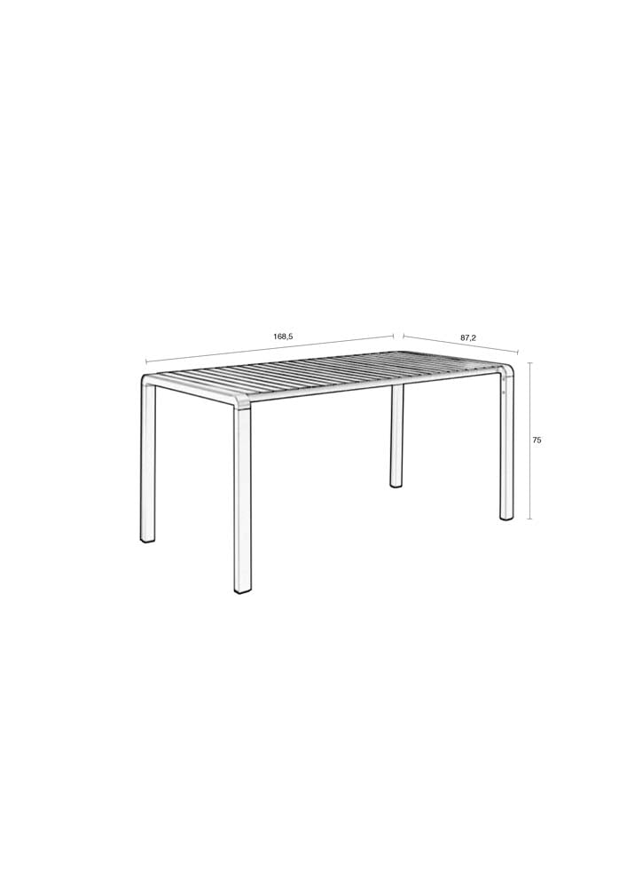 Vondel Gartentisch 168x87 cm Beton